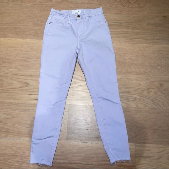 FRAME Le High Skinny Raw Edge Jeans Lavender 26 - Picture 6 of 12